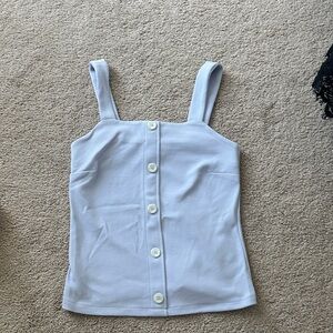 Ann Taylor White Button-Down Tank Top